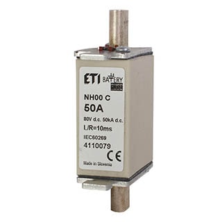 NH000 gBat 50A/80V DC, Запобіжник ETI