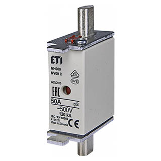NH000 gG 50A/500V, Запобіжник ETI
