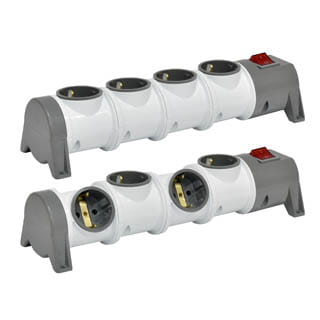 Блок для подовжувача 4-місний EC4-EMP (4x2Р+РЕ, Schuko, пустий, IP20, 16A, 250V) ETI