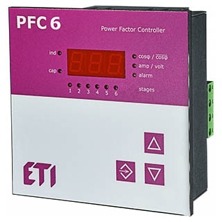 PFC 6 RS (6 ступенів), Регулятор реактивної потужності ETI