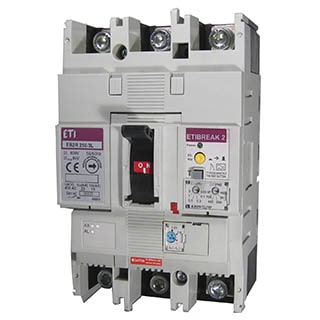 EB2R 250/3L 250A 3P (0.63-1)In/(10)In, 3 блоком ПЗВ, 25kA, Автоматичний вимикач ETI