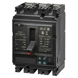 NBS-E 160/3S LCD 160A 3P (0.4-1)In/(1.5-12)Ir, 50kA, Автоматичний вимикач ETI
