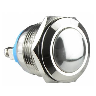 TY 19-231A Scr  Кнопка металева опукла, (гвинтове з'єднання), 1NO