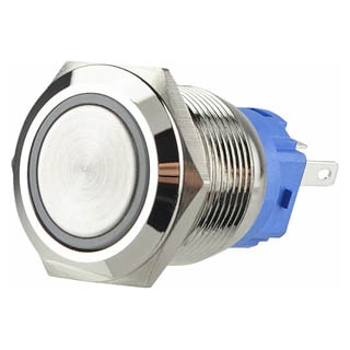 TYJ 19-271 Кнопка металева пласка з підсвічуванням, 1NO+1NC, червона  220V