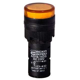 AD16-16DS жовта 220V АC, Сигнальна арматура