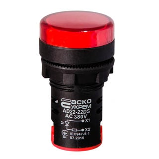 AD22-22DS червона 380V АC, Сигнальна арматура