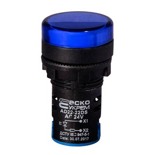 AD22-22DS синя 24V АC/DC, Сигнальна арматура