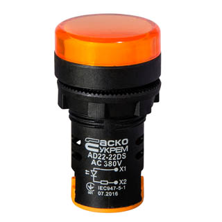 AD22-22DS жовта 380V АC, Сигнальна арматура