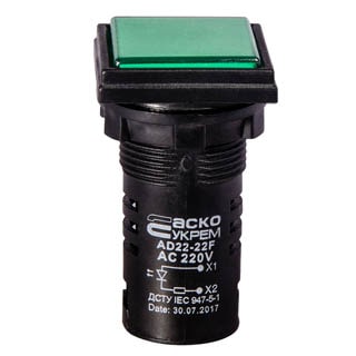 AD22-22F зелена 220V АC, Сигнальна арматура