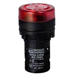 AD22-22 BM/r червоний 220V АC, Сигнальна арматура