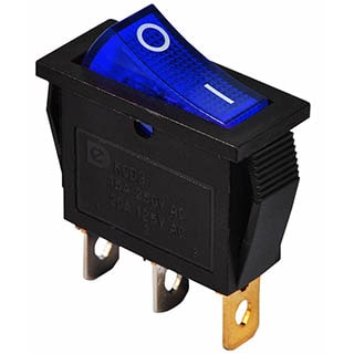 KCD3-101N BL/B, Перемикач 1 клав. синій з підсвічуванням