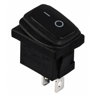 KCD1-2-101W 220V, Перемикач 1 клав. чорний вологозахищений