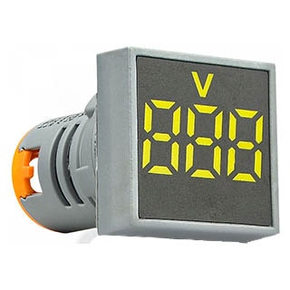 ED16-22FVD 30-500В АС, Квадратний цифровий вимірювач напруги жовтий, Аско