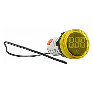 ED16-22WD -25С - 150С, Круглий цифровий вимірювач температури жовтий, Аско