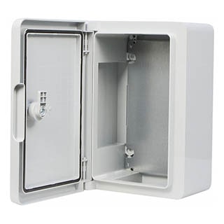 UBox 20*30*13, Корпус з АБС-пластику, ударостійкий, з монтажною панеллю, непрозорі дверцята, IP65, АСКО