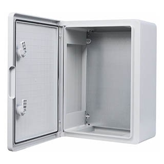 UBox 30*40*17, Корпус з АБС-пластику, ударостійкий, з монтажною панеллю, непрозорі дверцята, IP65, АСКО