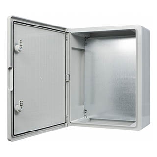 UBox 35*50*19, Корпус з АБС-пластику, ударостійкий, з монтажною панеллю, непрозорі дверцята, IP65, АСКО
