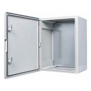 UBox 40*50*24, Корпус з АБС-пластику, ударостійкий, з монтажною панеллю, непрозорі дверцята, IP65, АСКО