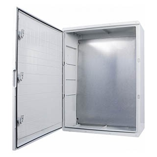 UBox 60*80*28, Корпус з АБС-пластику, ударостійкий, з монтажною панеллю, непрозорі дверцята, IP65, АСКО