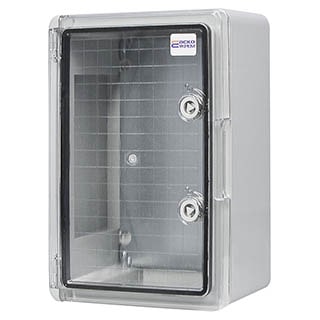 UBox 25*35*15, Корпус з АБС-пластику, ударостійкий, з монтажною панеллю, прозорі дверцята, IP65, АСКО