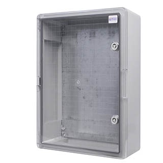 UBox 35*50*19, Корпус з АБС-пластику, ударостійкий, з монтажною панеллю, прозорі дверцята, IP65, АСКО