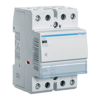 ESC240S 40А 230В AC 2НВ, Контактор модульний безшумний Hager
