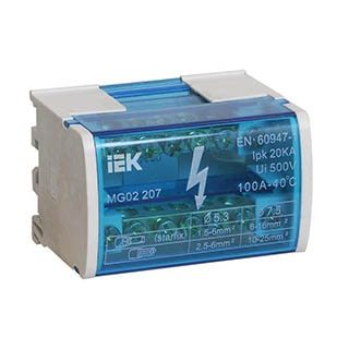 Шина в корпусі 2х7груп на DIN-рейку, IEK N "нуль"