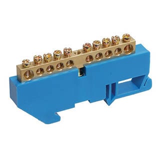 ШНІ-6х9-10-Д-C, Шина IEK N "нуль" на DIN-ізоляторі