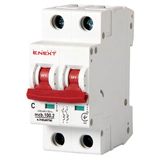 e.industrial.mcb.100.2.C10, 1 р, 10А, C, 10кА, Автоматичний вимикач, E.NEXT
