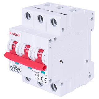 e.industrial.mcb.100.3.C20, 1 р, 20А, C, 10кА, Автоматичний вимикач, E.NEXT