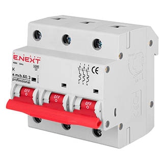 e.mcb.pro.60.3.K 125 new, 3р, 125А, K, 6кА, Автоматичний вимикач, E.NEXT