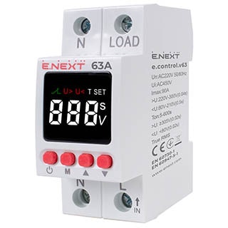 e.control.v63, Реле контролю напруги однофазне 63А з індикацією, E.NEXT