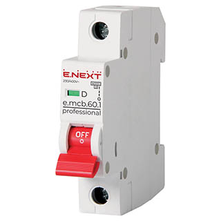 e.mcb.pro.60.1.D.32, 1р, 32А, D, 6кА, Автоматичний вимикач, E.NEXT