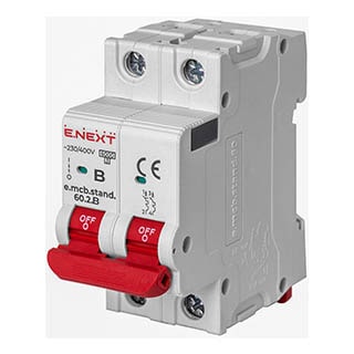 e.mcb.stand.60.2.B10, 2р, 10А, B, 6кА, Автоматичний вимикач, E.NEXT