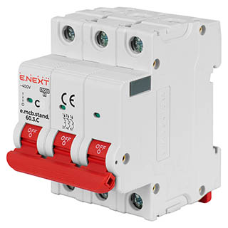 e.mcb.stand.60.3.C50, 3р, 50А, C, 6кА, Автоматичний вимикач, E.NEXT