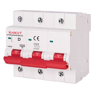 e.mcb.stand.100.3.D125, 3р, 125А, D, 10кА, Автоматичний вимикач, E.NEXT