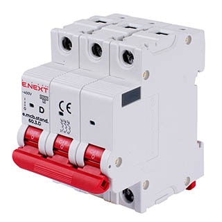 e.mcb.stand.60.3.D2, 3р, 2А, D, 6кА, Автоматичний вимикач, E.NEXT